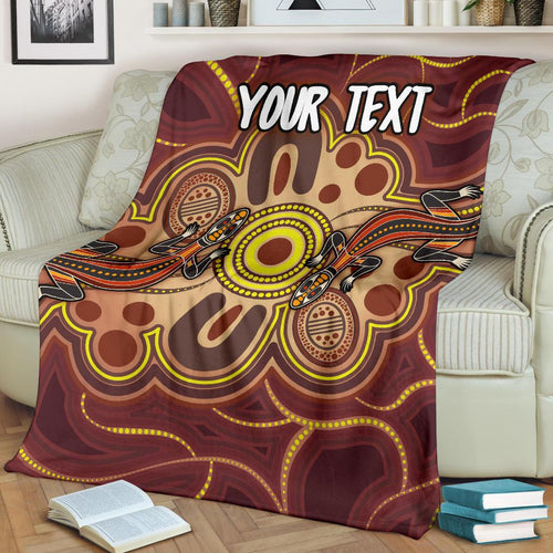 custom-aboriginal-premium-blankets-indigenous-lizard-dot-painting-art