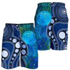 aboriginal-mens-shorts-australia-indigenous-flag-circle-dot-painting-art-blue