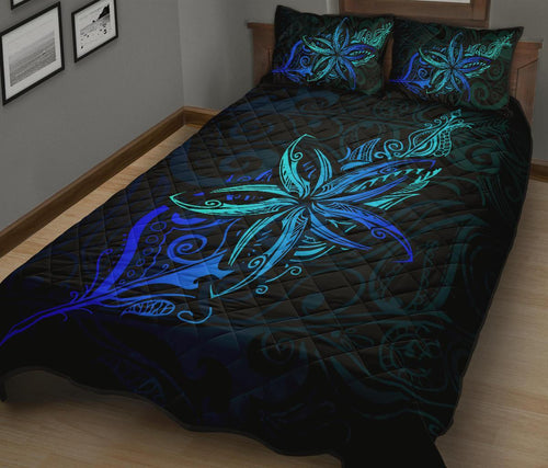 new-zealand-light-silver-fern-x-frangipani-tattoo-quilt-bedding-sets-blue