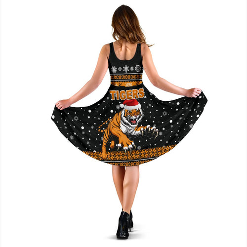 Wests Christmas Women's Dress Tigers Unique Vibes - Black - Vibe Hoodie