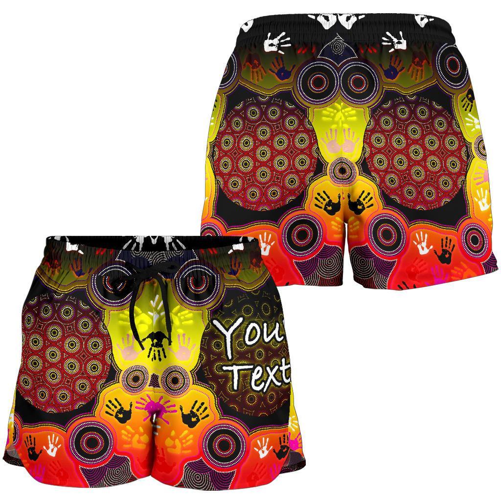 [Custom] Aboriginal Women's Shorts, Indigenous Circle Dot Painting Hand Art - Vibe Hoodie