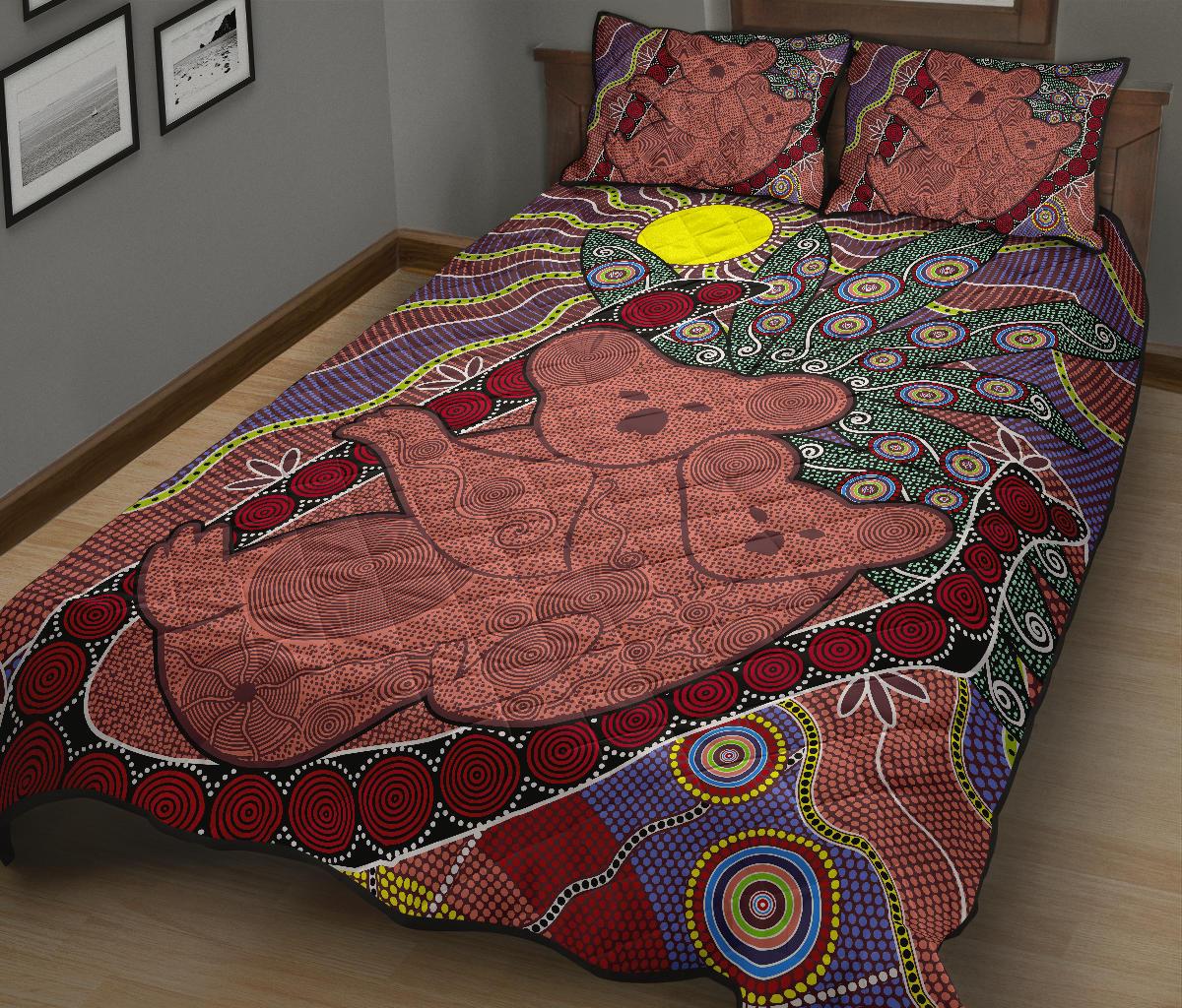 aboriginal-quilt-cover-set-koala-patterns-dot-painting