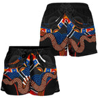 Aboriginal Women's Shorts, Australian Boomerang and Snake Indigenous Art - Vibe Hoodie