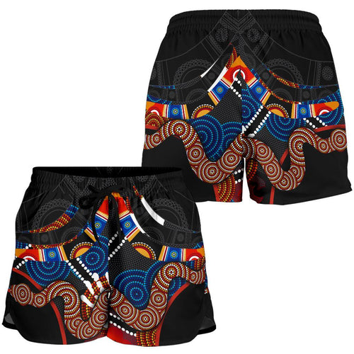 Aboriginal Women's Shorts, Australian Boomerang and Snake Indigenous Art - Vibe Hoodie