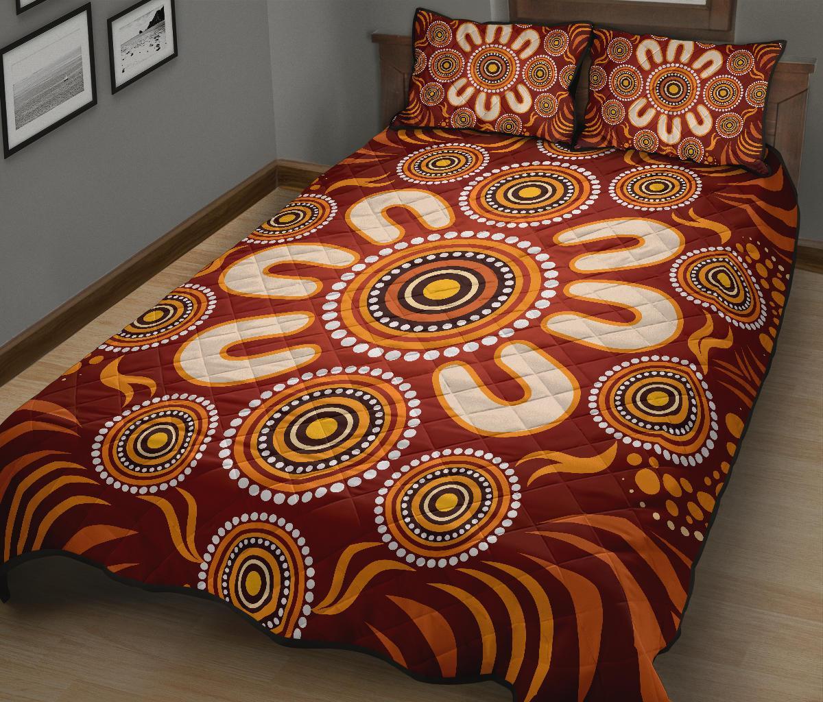 aboriginal-quilt-bed-set-circle-flowers-patterns-ver03