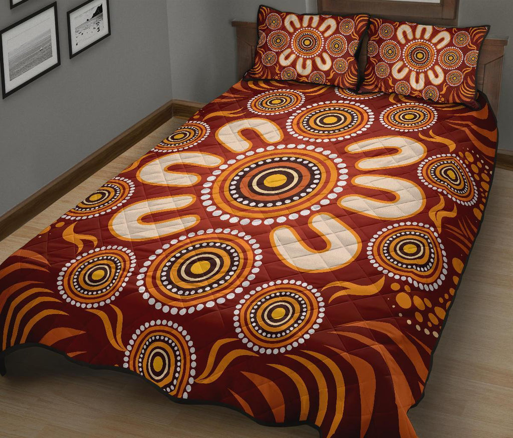 aboriginal-quilt-bed-set-circle-flowers-patterns-ver03