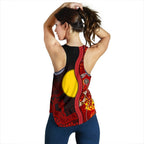 Aboriginal Women's Racerback Tank - Red Indigenous Flag - Vibe Hoodie