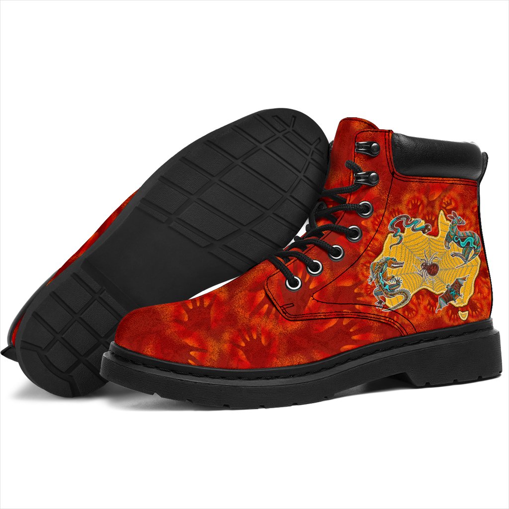 aboriginal-all-season-boots-australia-map-hand-patterns-spider-web