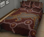 aboriginal-quilt-bed-set-indigenous-crocodile-brown-color