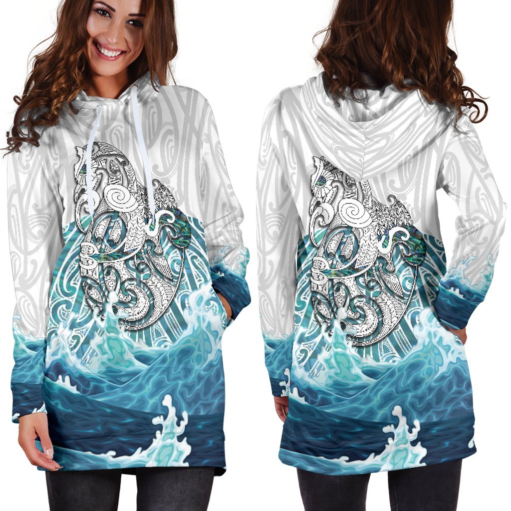 maori-manaia-the-blue-sea-womens-hoodie-dress-white