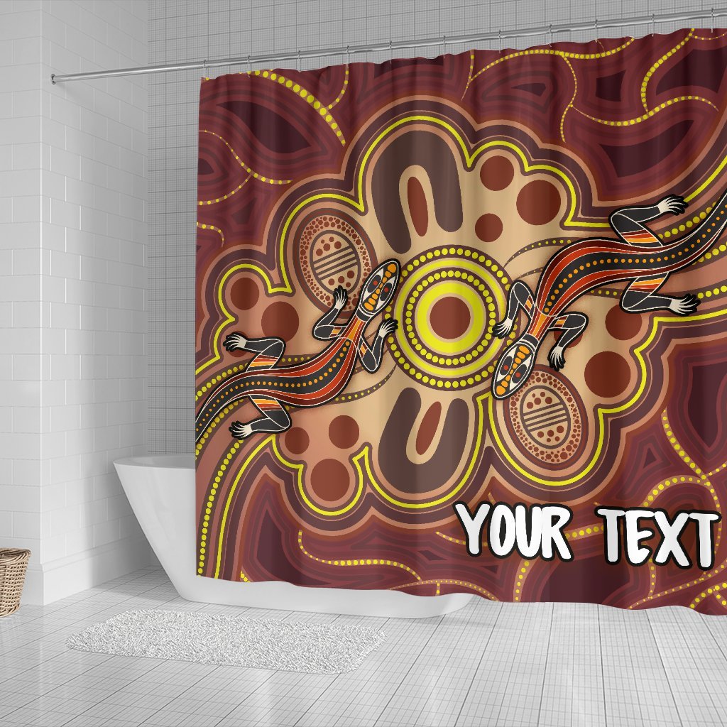 custom-aboriginal-shower-curtain-indigenous-lizard-dot-painting-art