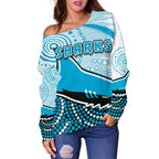 Sharks Off Shoulder Sweater Cronulla Indigenous Unique - Vibe Hoodie