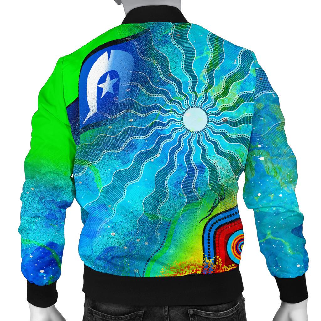 mens-bomber-jacket-torres-strait-islanders-flag-with-aboriginal-patterns-jacket