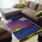 area-rug-sunset-over-the-sea-and-kangaroo-dot-painting