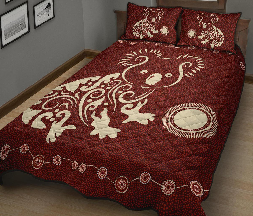 aboriginal-quilt-cover-set-koala-patterns-treasure-circle-dot-painting
