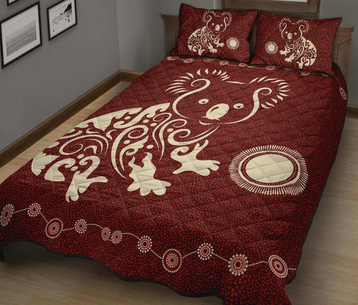 aboriginal-quilt-cover-set-koala-patterns-treasure-circle-dot-painting