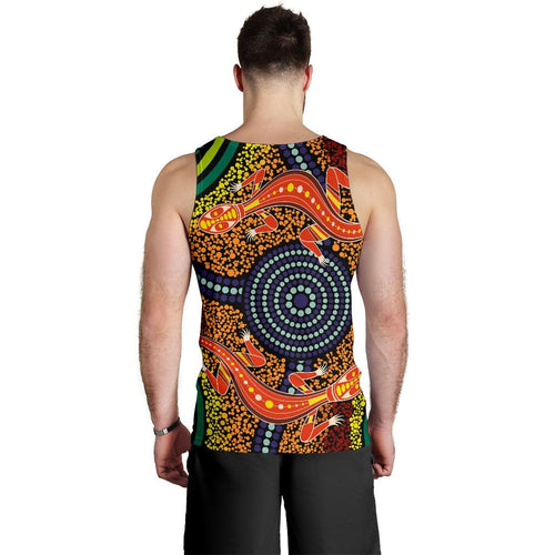 1st-australia-men-tank-top-aboriginal-two-lizards-dot-painting-circle