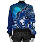 custom-text-aboriginal-womens-bomber-jackets-australia-indigenous-flag-circle-dot-painting-art-blue