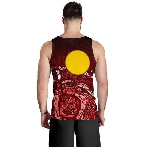 custom-text-aboriginal-mens-tank-top-red-landscape