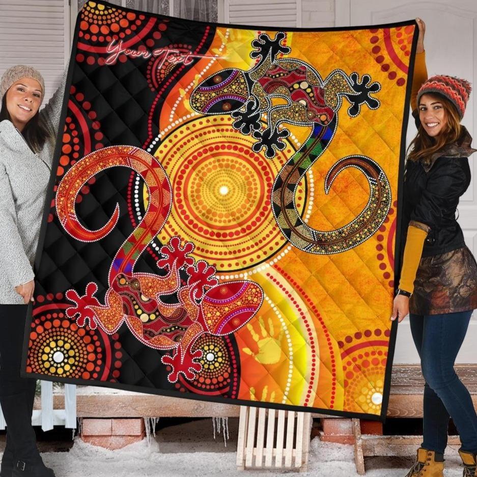aboriginal-personalised-premium-quilt-couple-aboriginal-lizards