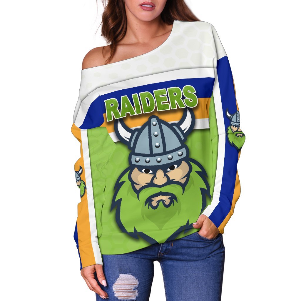 Canberra Women Off Shoulder Sweater Raiders Viking - Vibe Hoodie
