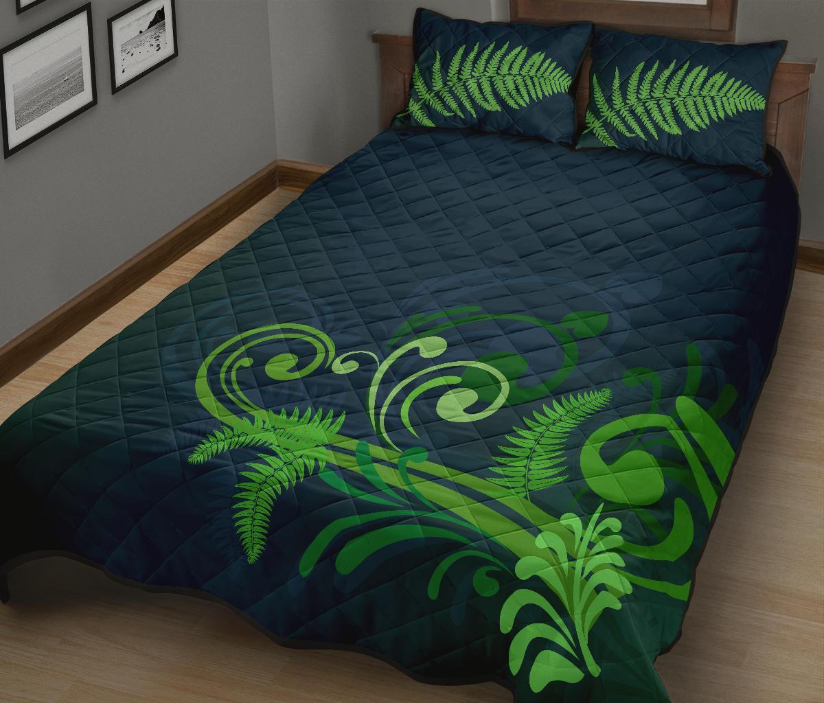 quilt-bed-set-nz-silver-fern-green