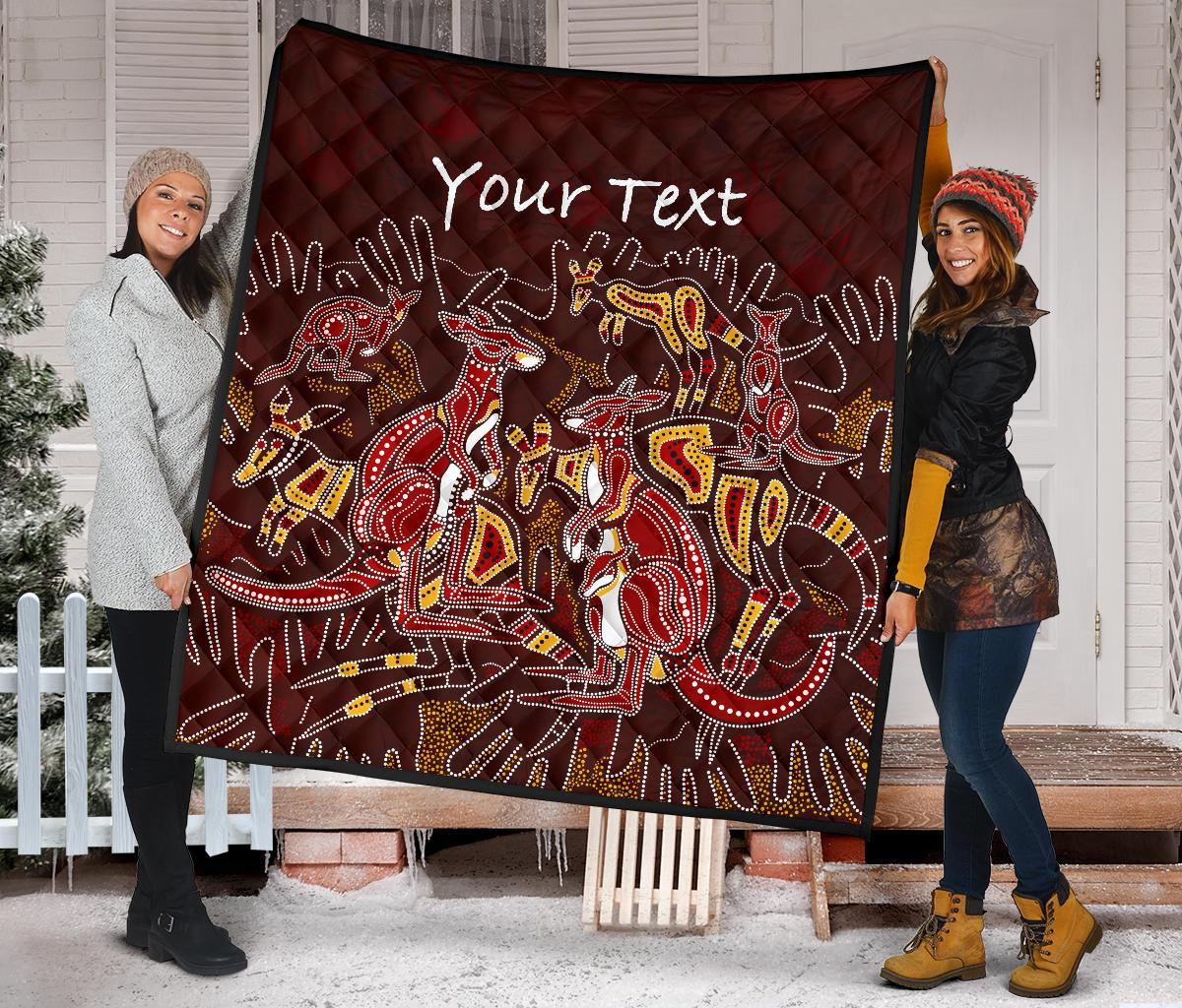 custom-aboriginal-premium-quilt-kangaroo-family-with-hand-art