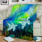aboriginal-premium-blanket-indigenous-turtle-ocean-dot-painting-art