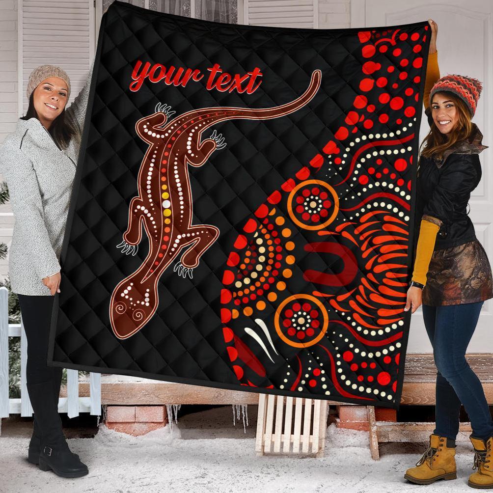 aboriginal-personalised-premium-quilt-aboriginal-lizard-with-dot-painting-pattern