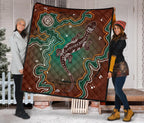 aboriginal-premium-quilt-australia-lizard-brown-dot-painting-art