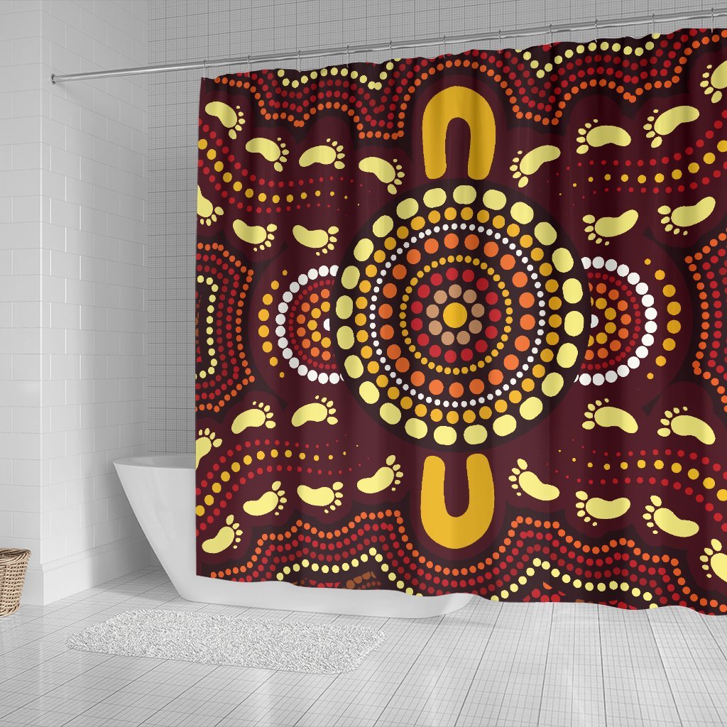 aboriginal-shower-curtain-indigenous-circle-footprint