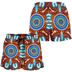 Aboriginal All Over Print Women's Shorts - Indigenous Circle Dot Painting Ver02 - Vibe Hoodie