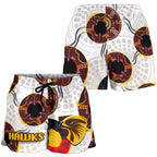 Hawthorn Women Shorts Hawks Indigenous - White - Vibe Hoodie
