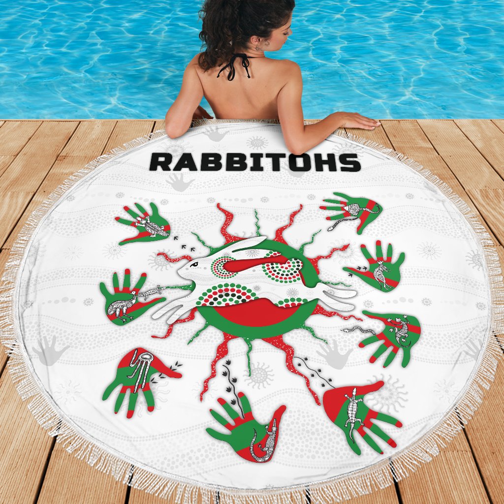rabbitohs-indigenous-beach-blanket-animals-aboriginal