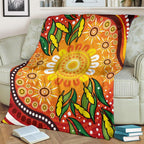 premium-blanket-indigenous-circle-leaf-patterns