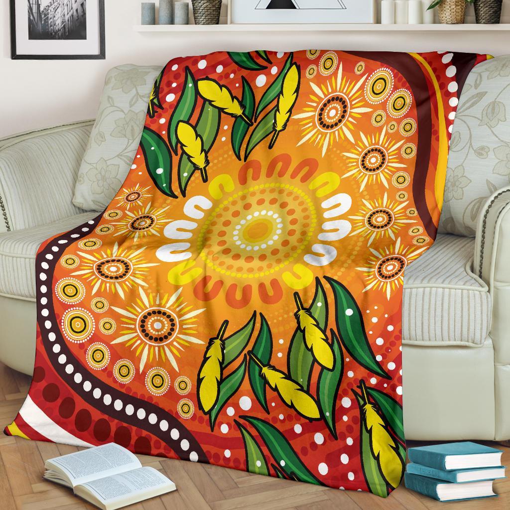 premium-blanket-indigenous-circle-leaf-patterns