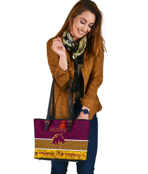 brisbane-broncos-small-leather-tote-anzac-day-simple-style-maroon