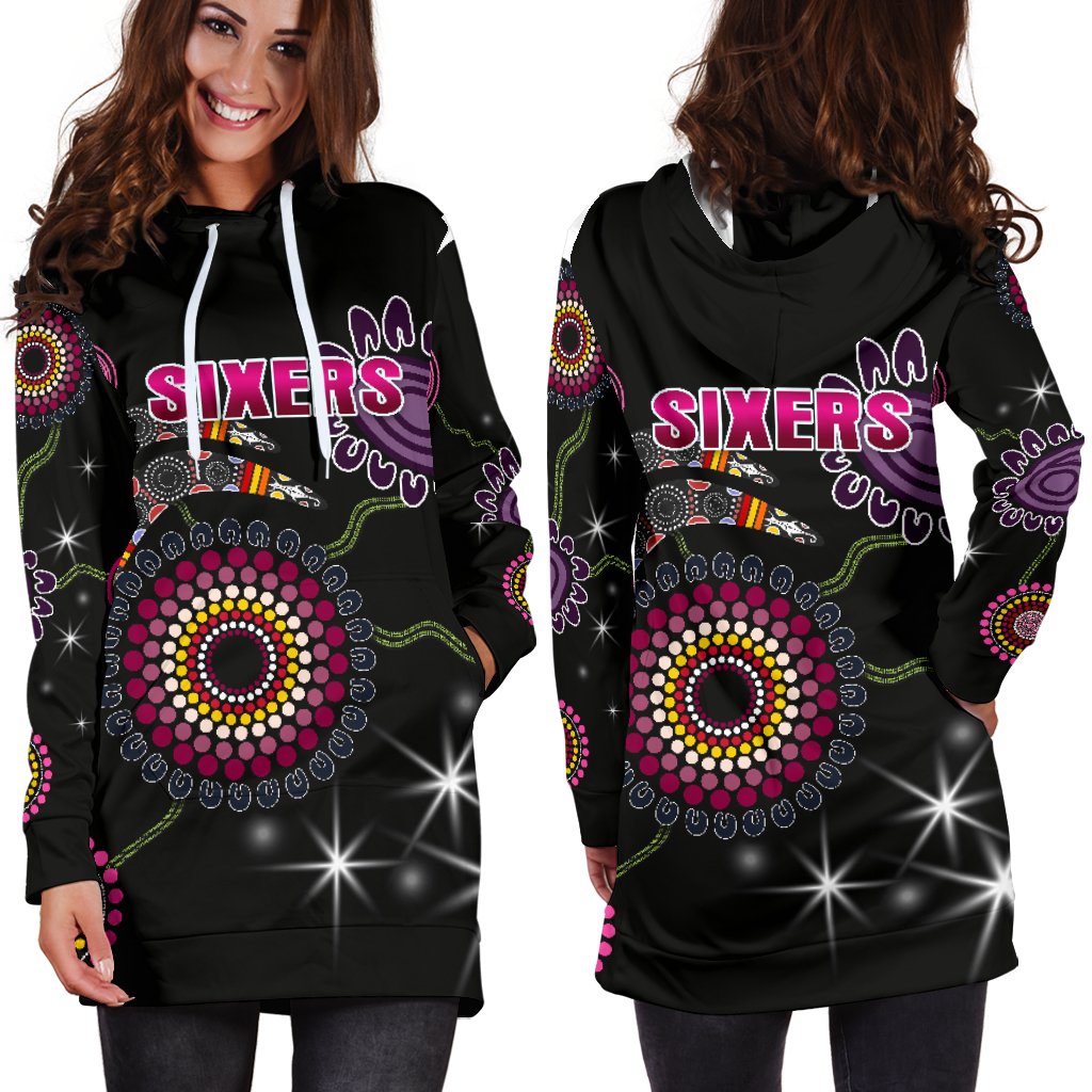 sydney-womens-hoodie-dress-sixers-indigenous-black