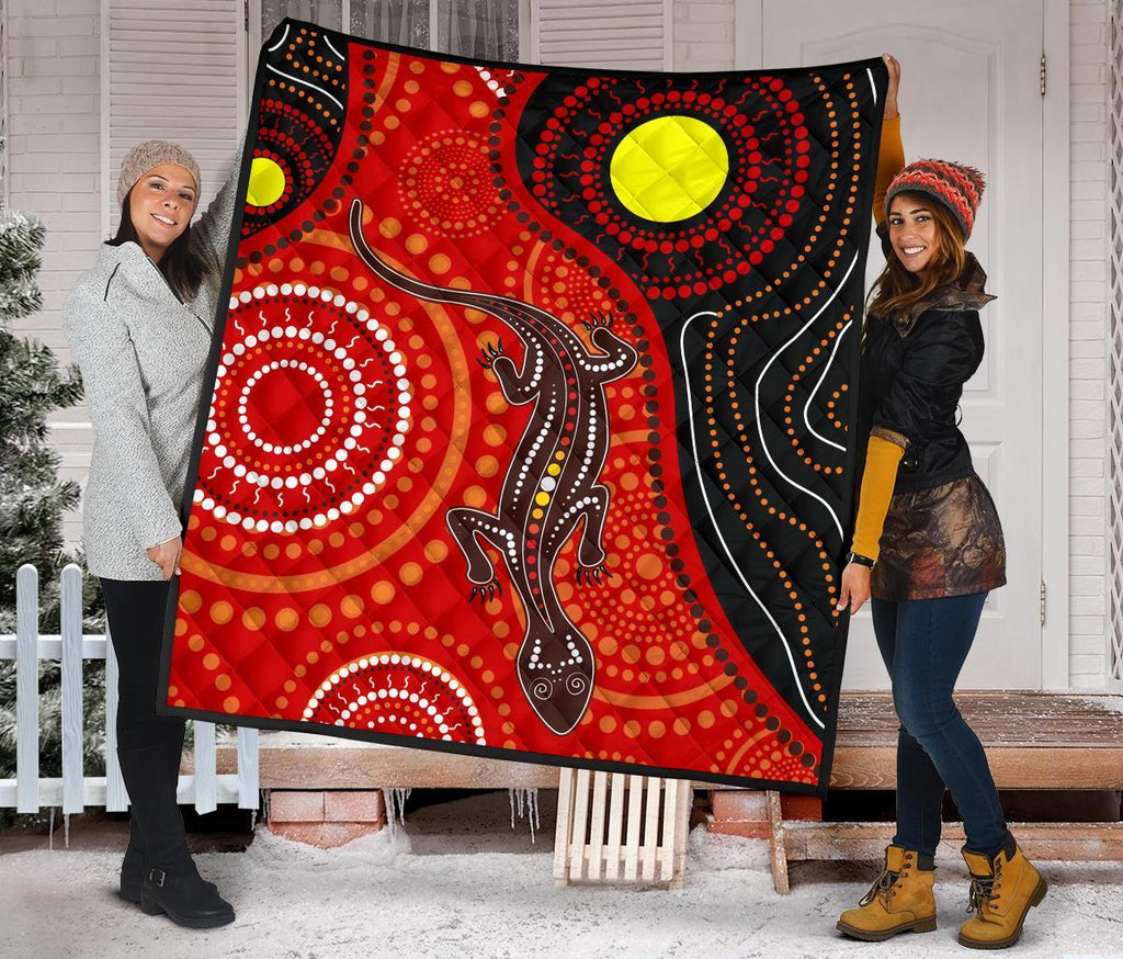 aboriginal-premium-quilt-australia-lizard-dot-painting-art