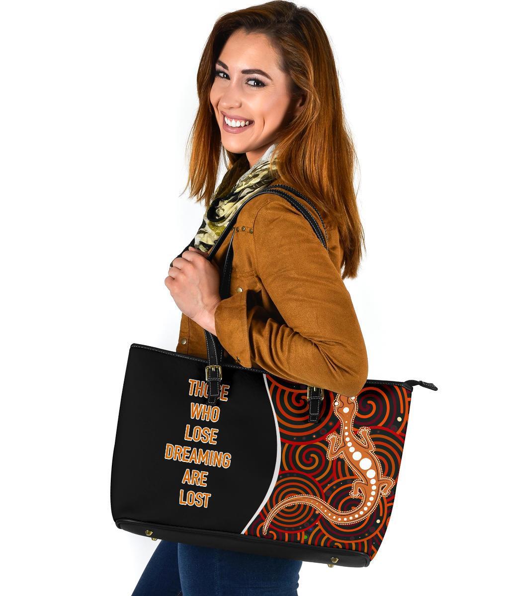 aboriginal-leather-tote-bag-indigenous-lizard-dreaming