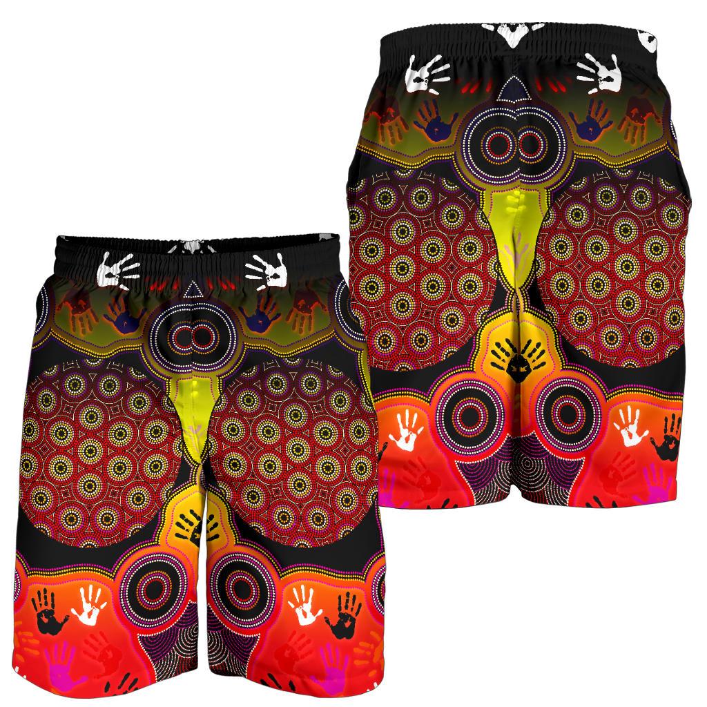aboriginal-mens-shorts-indigenous-circle-dot-painting-hand-art