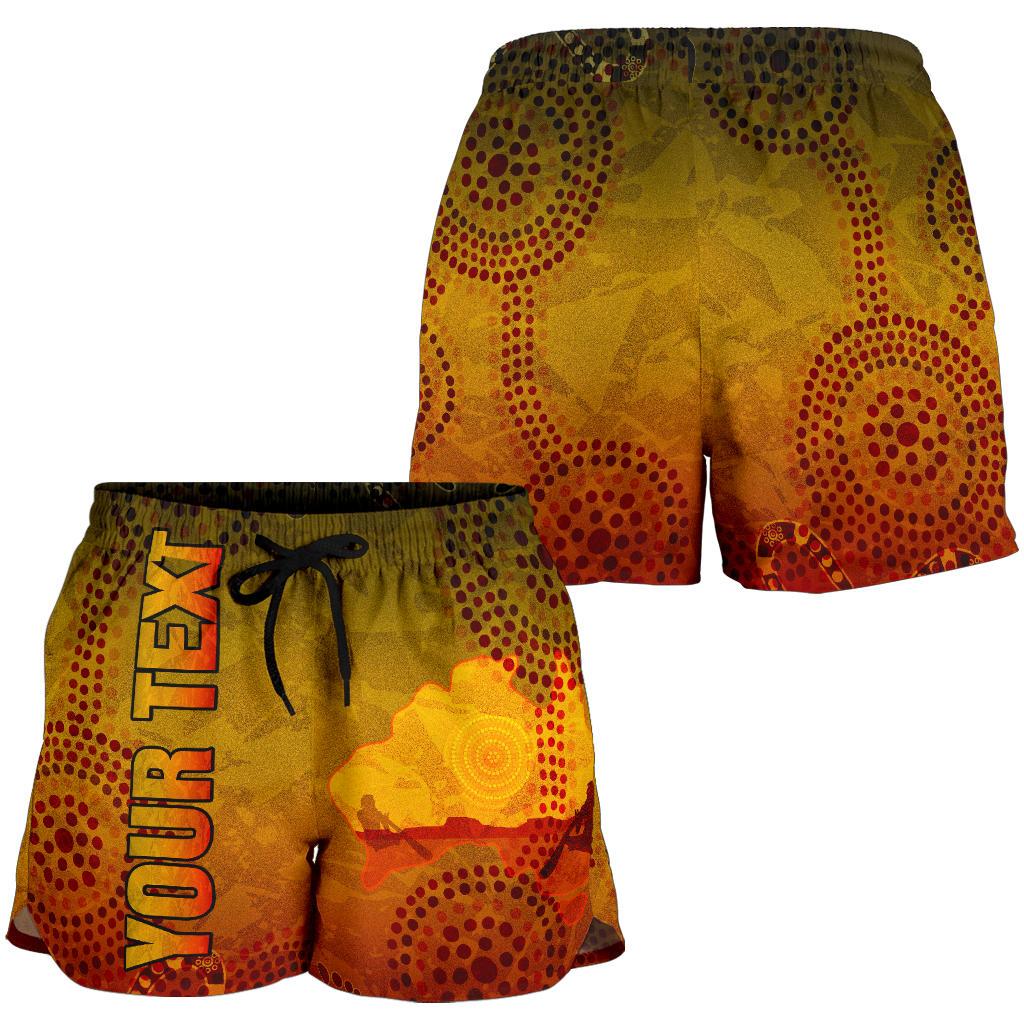 [Custom] Aboriginal Women's Shorts, Australian Map with  Indigenous Color - Vibe Hoodie