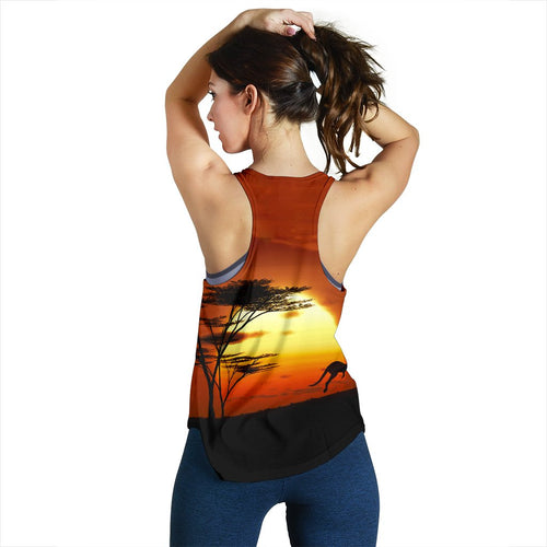 Racerback Tank - Kangaroo Top Tank Sunset Ver01 - Women - Vibe Hoodie