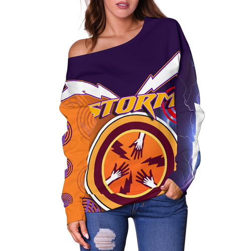 Melbourne Women's Off Shoulder Sweater Storm Style - Vibe Hoodie