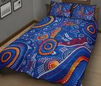 aboriginal-quilt-bed-set-indigenous-footprint-patterns-blue-color