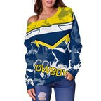 Cowboys Women's Off Shoulder Sweater - Vibe Hoodie