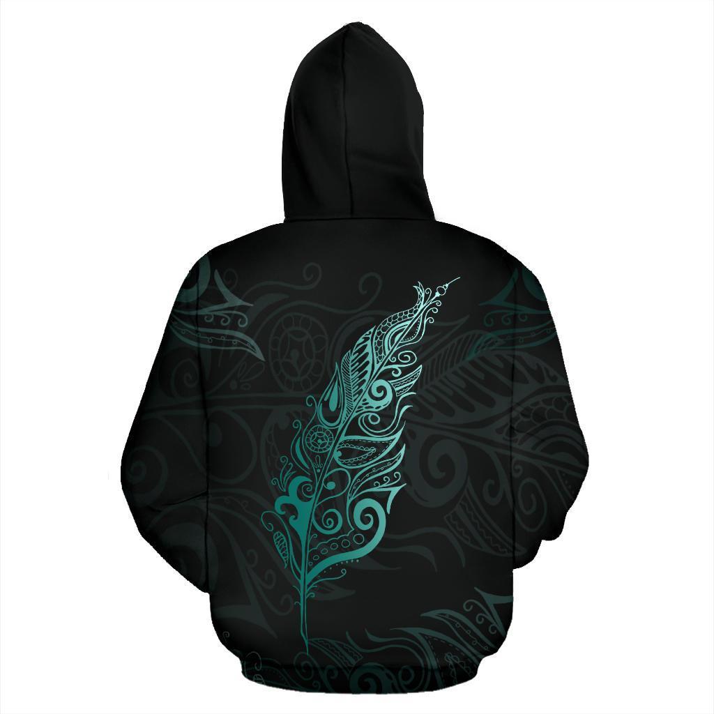 light-silver-fern-new-zealand-hoodie-turquoise