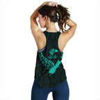 New Zealand Heart Women'S Racerback Tank - Map Kiwi Mix Silver Fern Turquoise - Vibe Hoodie