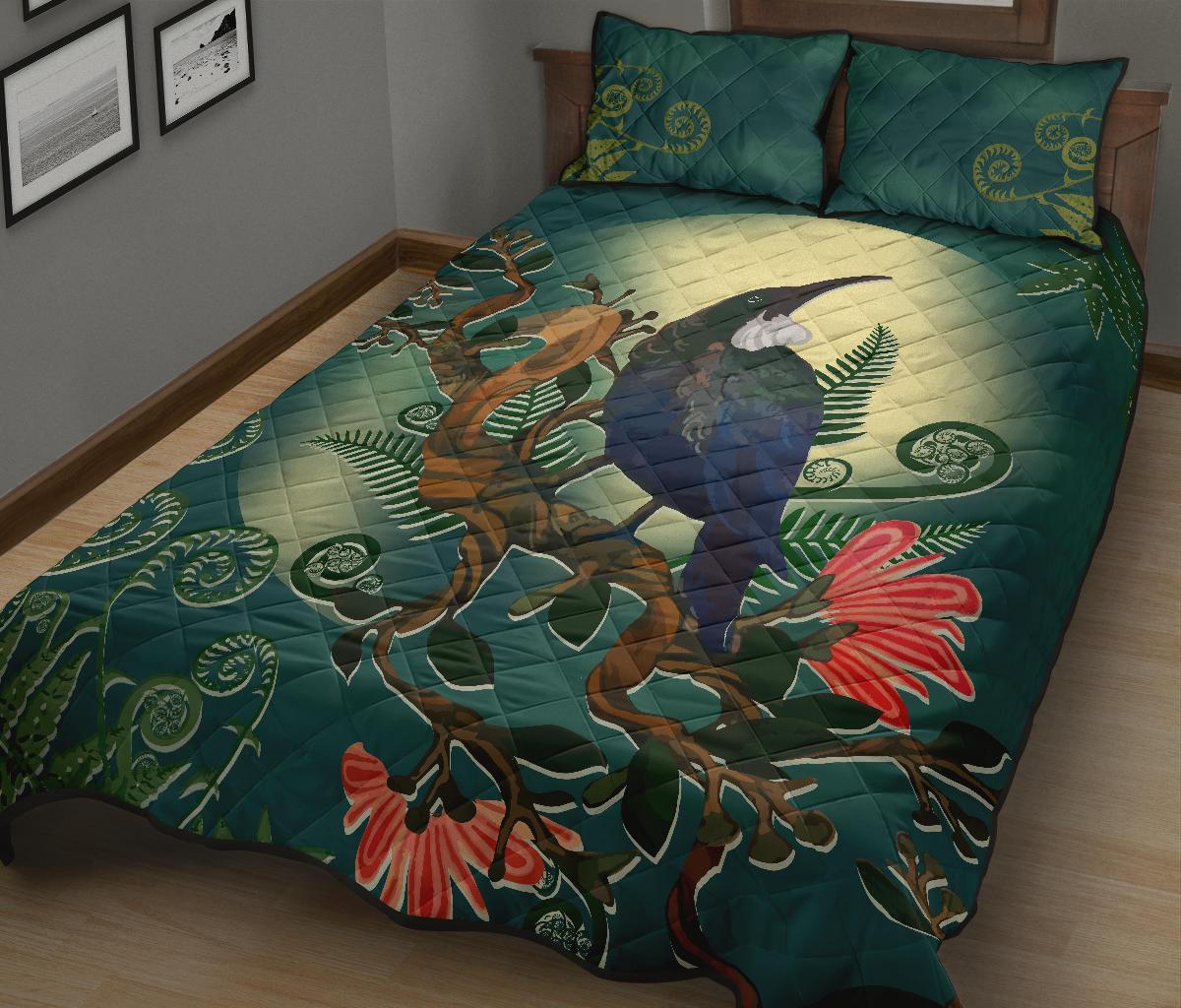 tui-bird-new-zealand-quilt-bed-set