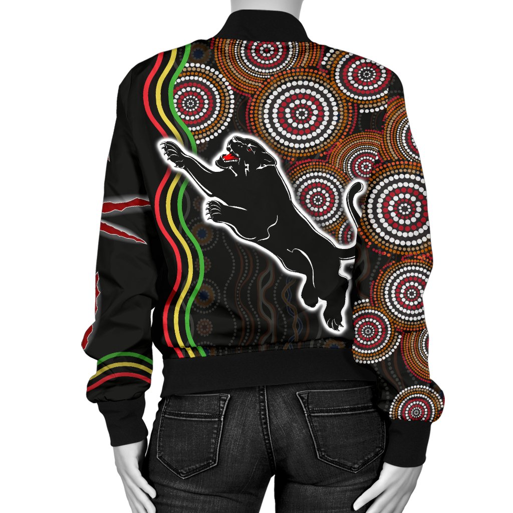 panthers-black-women-bomber-jacket-indigenous-penrith-version